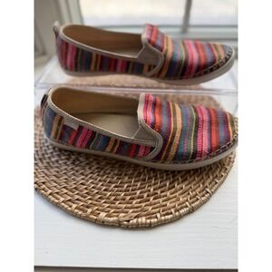 SANUK Women's Size US 8 Donna Blanket Rainbow Stripe Slip Ons